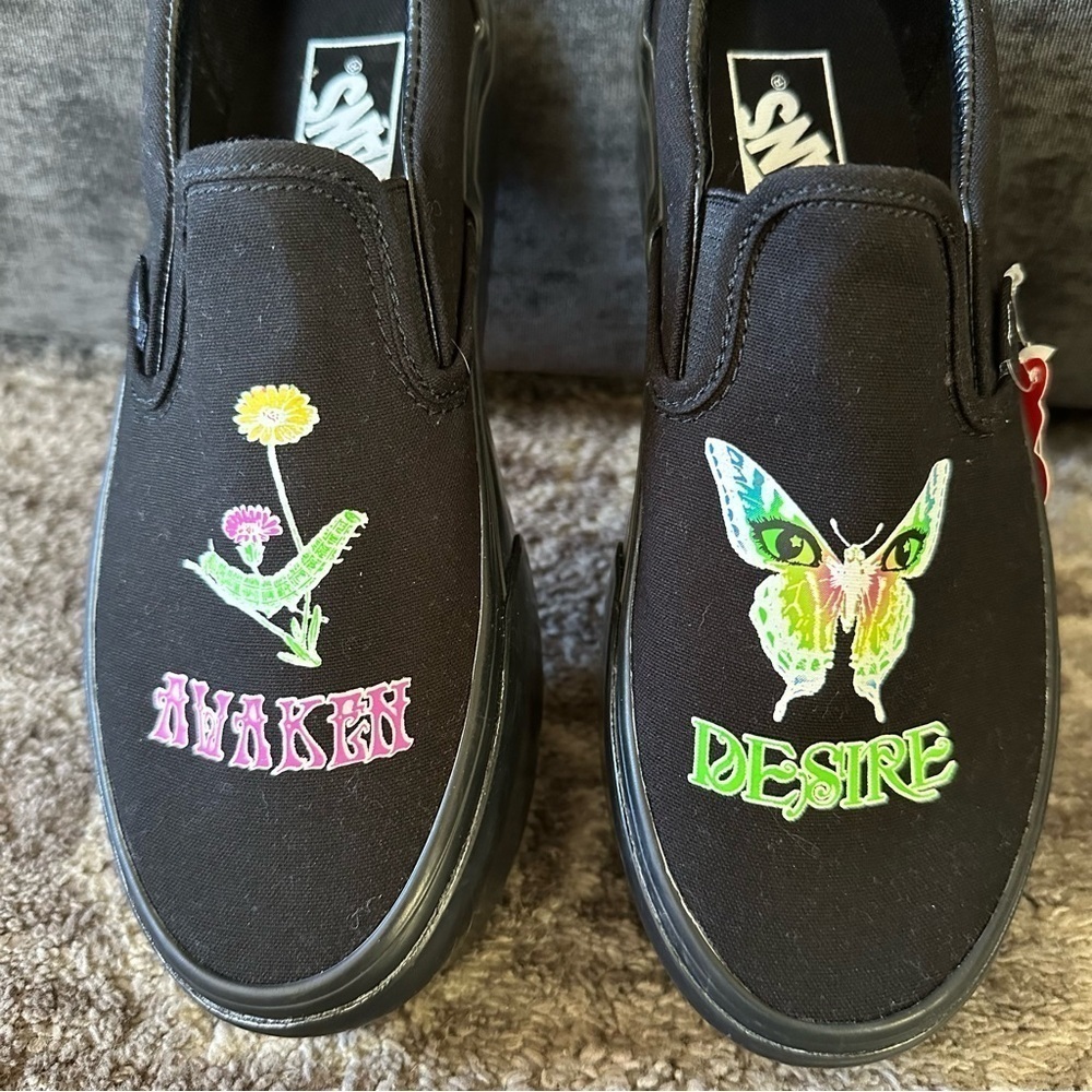 NWT Vans Slip On Platforms Awaken Desire Glow In The Dark Sneakers - Picture 2 of 6